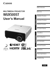 Canon REALiS LCOS WUX500ST WUX500ST Users Manual