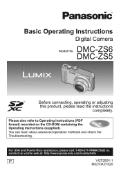 Panasonic DMC-ZS5S User Manual