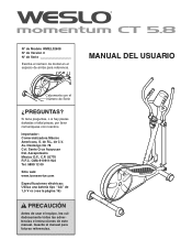 Weslo Momentum Ct5.8 Elliptical Spanish Manual