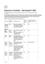 Dell Latitude 3330 Statement of Volatility