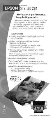 Epson Stylus C84N Product Brochure