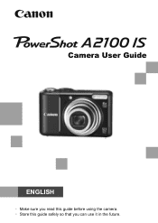 Canon 3473B001 PowerShot A2100 IS Camera User Guide