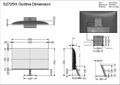 Dell S2725H Monitor Outline Dimension