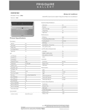 Frigidaire GHWW063WB1 Product Specifications Sheet