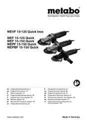 Metabo WEF 15-150 Quick Operating Instructions