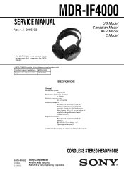 Sony MDR-IF4000 Operating Instructions