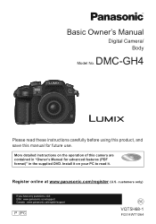 Panasonic DMC-GH4 Basic Owners Manual