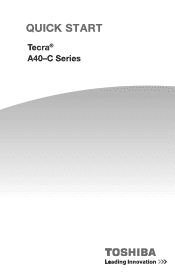 Toshiba Tecra A40 PS463A Tecra A40-C Series Quick Start Guide
