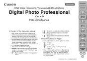 Canon EOS-1D C Digital Photo Professional Ver.4.0 for Windows Instruction Manual