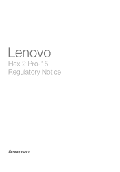 Lenovo Flex 2 Pro-15 Laptop Lenovo Regulatory Notice (European) - Lenovo Flex 2 Pro-15