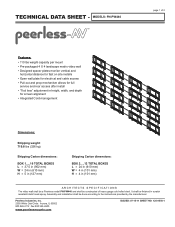 Sharp PN-PW440 Peerless Specification Sheet - Bundled Hardware for 4x4 wall mount