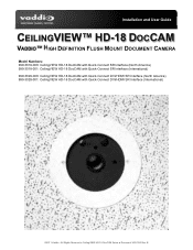 Vaddio CeilingVIEW HD-18 DocCAM with Quick-Connect Short Range SR CeilingVIEW HD-18 DocCAM Manual