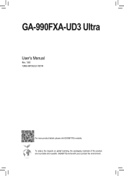 Gigabyte GA-990FXA-UD3 Ultra Manual