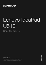 Lenovo U510 Laptop User Guide V1.0 - IdeaPad U510