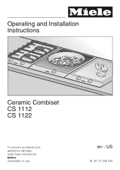 Miele CS1122E Product Manual