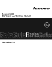 Lenovo E200 Hardware Maintenance Manual (HMM) - 3000 E200 (type 7848)