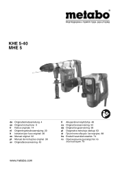 Metabo MHE 5 Operating Instructions