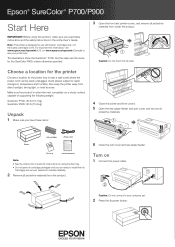 Epson SureColor P700 Start Here - Installation Guide