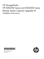 HP D2D HP D2D4100 Series and D2D4300 Series Backup System Capacity Upgrade Kit Installation Instructions (EH985-90901, March 2011)