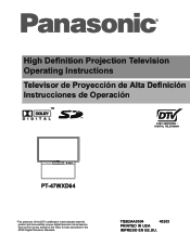 Panasonic PT47WXD64 PT47WXD64 User Guide