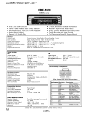 Sony CDX-1300 Product Guide / Specifications