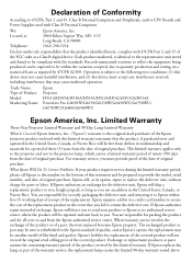 Epson G6050W Warranty Statement