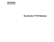 Epson SureColor F170 Notices