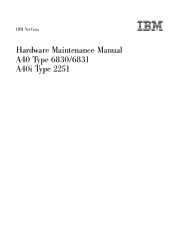 Lenovo NetVista Hardware Maintenance Manual (HMM) for NetVista 2251, 6830, and 6831 systems