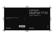Lenovo Y730 Laptop Y730 User Guide V1.0