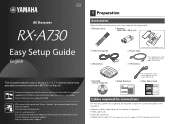 Yamaha RX-A730 RX-A730 Easy Setup Guide