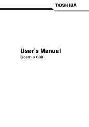 Toshiba Qosmio G30 Users Manual Canada; English