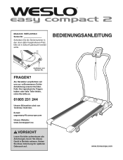 Weslo Easy Compact 2 Treadmill German Manual