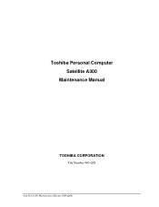 Toshiba Satellite A300 Maintenance Manual