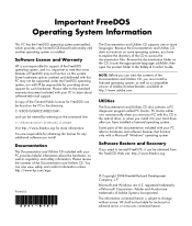 HP Presario SG2000 Important FreeDOS  Operating System Information