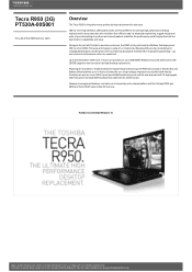Toshiba Tecra R950 PT530A-00S001 Detailed Specs for Tecra R950 PT530A-00S001 AU/NZ; English