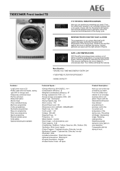 AEG T8DEC946R Specification Sheet
