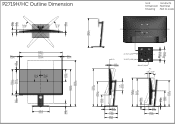 Dell P2719HC Outline Dimensions