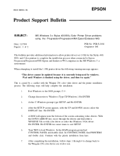 Epson Progression Product Support Bulletin(s)