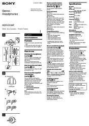 Sony MDR-EX38IPBLK Operating Instructions