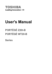 Toshiba Portege Z20t-B PT15AC-01Q010 Users Manual Canada; English