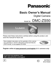 Panasonic DMC-ZS50 Basic Operating Manual