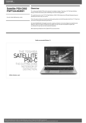 Toshiba Satellite P50 PSPT2A-002001 Detailed Specs for Satellite P50 PSPT2A-002001 AU/NZ; English