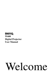 BenQ W600 User Manual
