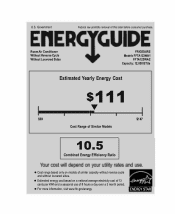 Frigidaire FFTA123WA2 Energy Guide