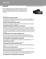 Sony HDR-TD30V Marketing Specifications