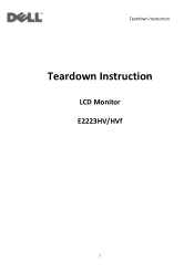 Dell E2223HV Monitor Teardown Instructions