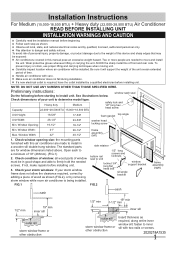Frigidaire FHWE182WA2 Installation Instructions