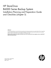 HP StoreOnce B6000 HP B6000 StoreOnce Backup System Planning guide