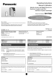 Panasonic SH-FX60 Wireless Module-english/french