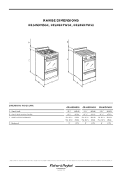 Fisher and Paykel OR24SDPWGX1 FAP INSTALLATION SHEET 24 RANGE (English)